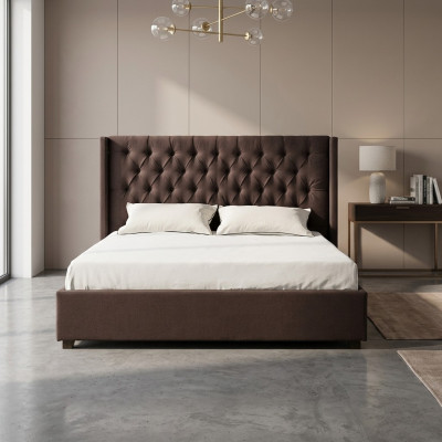 Bedroom Bed 200x200cm Upholstered Beds Chesterfield Textile Fabric