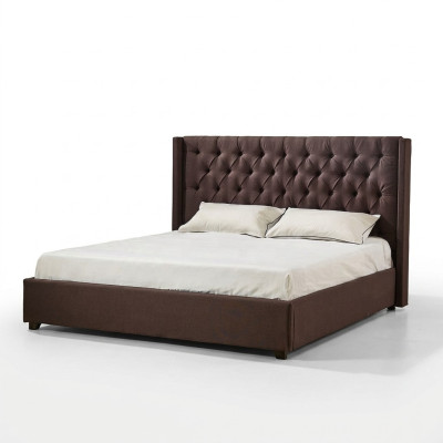 Bedroom Bed 200x200cm Upholstered Beds Chesterfield Textile Fabric