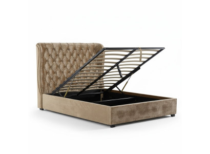 Beige Chesterfield Upholstered Bed Luxury Bedroom Design Beds
