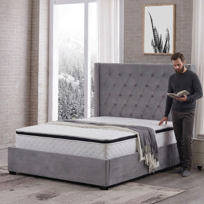 Chesterfield bed upholstered bed luxury bedroom design beds textile leather new