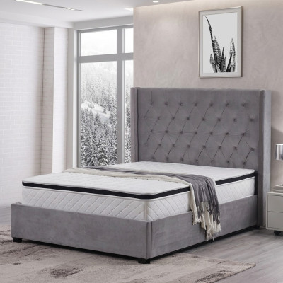 Chesterfield bed upholstered bed luxury bedroom design beds textile leather new