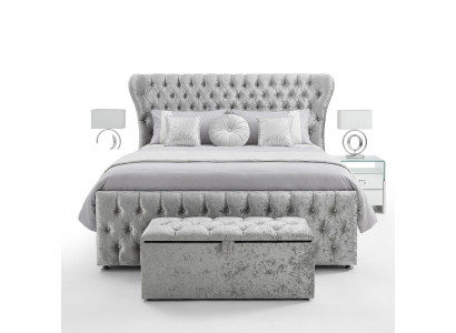 Chesterfield Designer Bed Bedroom Textile Leather Upholstery 140/160/180/200 cm