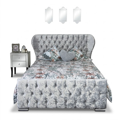 Chesterfield Design Velvet Bed Luxury Textile Beds Bedroom Double 200x200cm