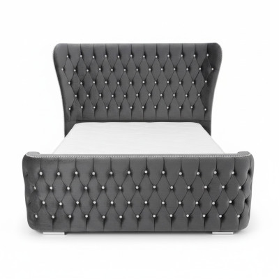 Chesterfield Hotel Double Leather Bed Bedroom Upholstered Luxury Beds 200x200
