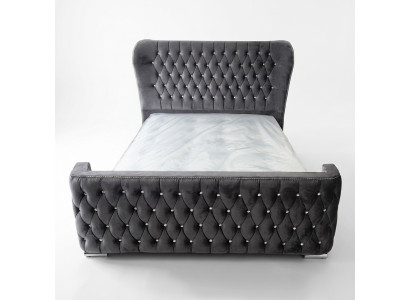 Chesterfield Hotel Double Leather Bed Bedroom Upholstery Luxury Beds 160x200cm