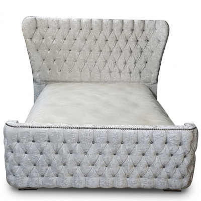 Chesterfield bed bedroom beds textile 180x200cm velvet big hotel beds new