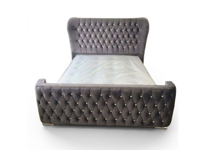 Chesterfield design bed textile leather velvet upholstered hotel beds bedroom