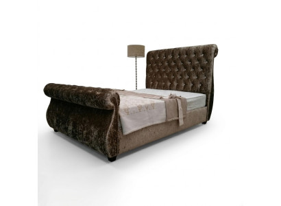 Chesterfield design bed bedroom textile velvet leather upholstered hotel beds new