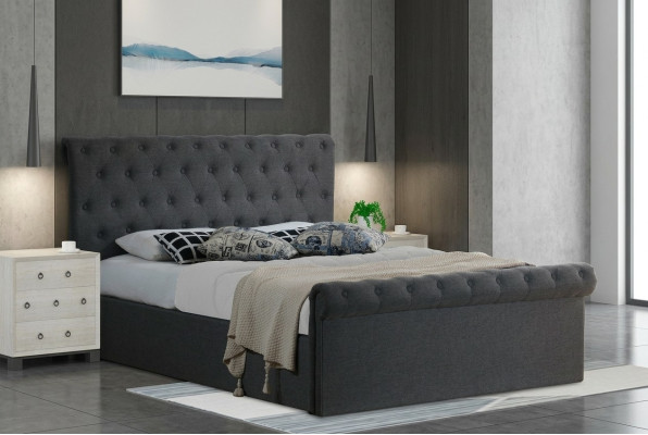 Chesterfield Classic Design Bed Upholstered Beds Textile 140x200cm