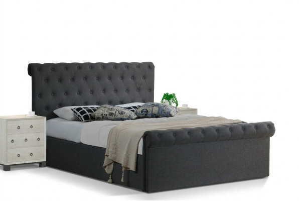 Chesterfield Classic Design Bed Upholstered Beds Textile 140x200cm