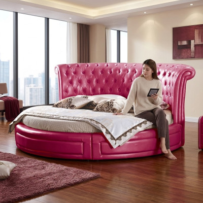 Round Classic Bed Chesterfield Beds Upholstery Round Beds Leather