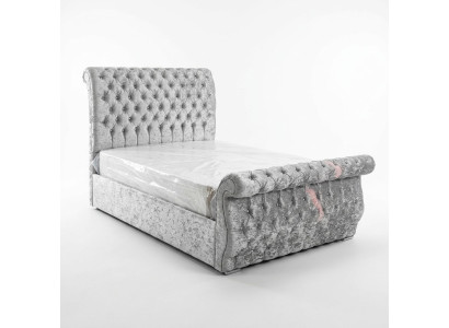 Velvet Chesterfield Design Bed Classic Bed Frame Upholstered Beds New