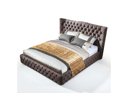 Chesterfield Big Bed Large Headboard Wing Beds Upholstered Double Bed