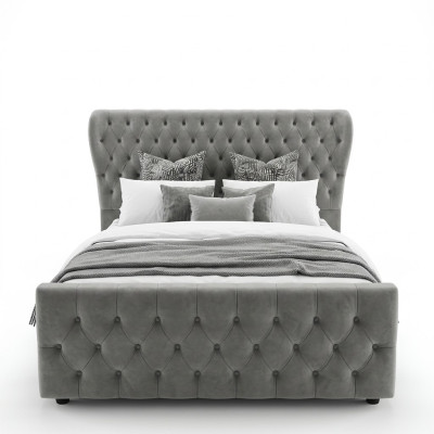 Chesterfield Designer Bed Bedroom Textile Leather Upholstery 140/160/180/200 cm