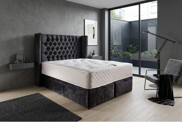 Chesterfield Designer Bed Bedroom Textile Leather Upholstery Velvet 160x200 New