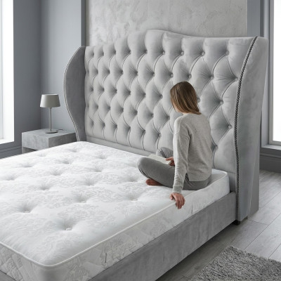 Chesterfield bed design bedroom English beds 180x200cm textile upholstery