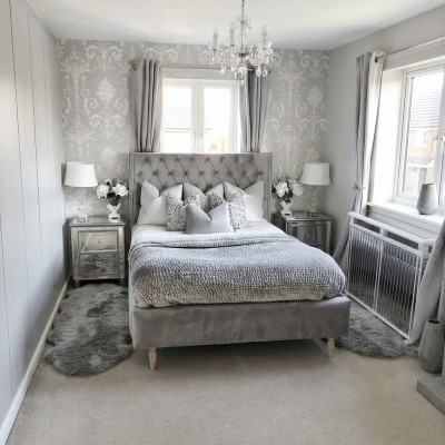 Chesterfield Bed Design Bedroom English Beds 140x200cm Textile Upholstery