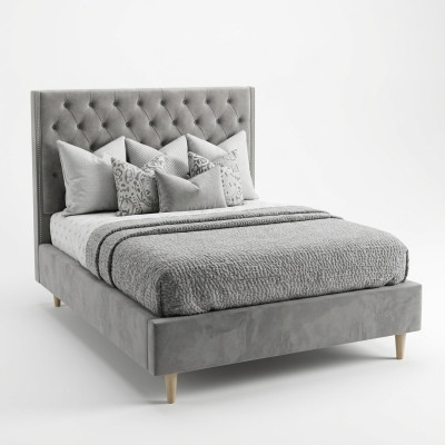 Chesterfield Bed Design Bedroom English Beds 140x200cm Textile Upholstery