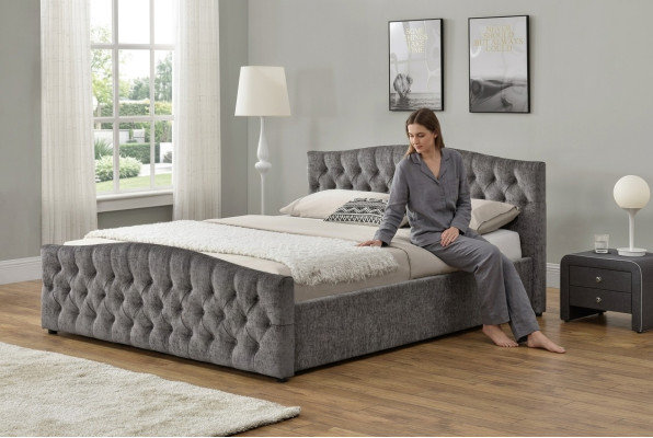 Chesterfield bed design bedroom English beds 180x200 fabric upholstery