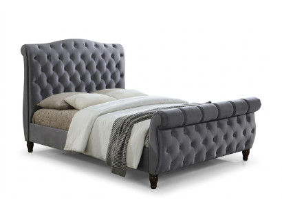 Classic velvet textile bed double beds upholstered hotel bedroom 180x200