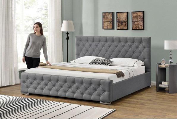Chesterfield Bed Design Bedroom English Beds 200x200cm Textile Upholstery