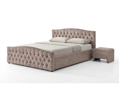 Padded designer bed textile leather upholstered beds 180x200cm bedroom