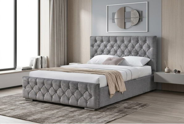 Chesterfield Bett Design Bedroom English Beds 160x200cm Textile Upholstery
