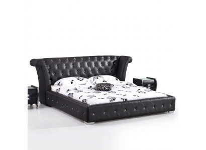 Chesterfield Big Bett XXL headboard beds upholstery hotel velvet black fabric ears