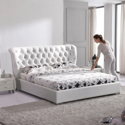 Chesterfield bed bedroom beds textile 180x200cm velvet big hotel beds new