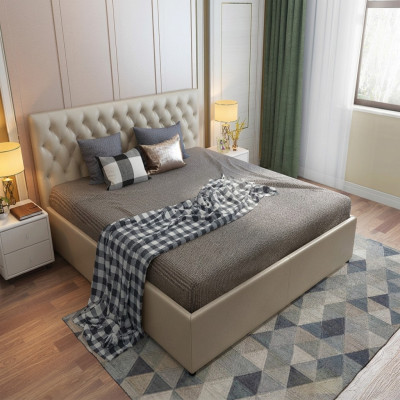 Chesterfield Designer Bed Bedroom Faux Leather Upholstery 140/160/180/200 cm