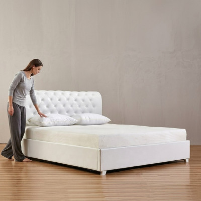 Chesterfield Designer Bed Bedroom Faux Leather Upholstery 140/160/180/200 cm