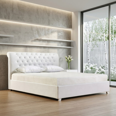 Chesterfield Designer Bed Bedroom Faux Leather Upholstery 140/160/180/200 cm