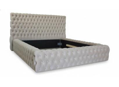 Elegant Chesterfield Design English Double Bed in Beige - Beds with Timeless Style