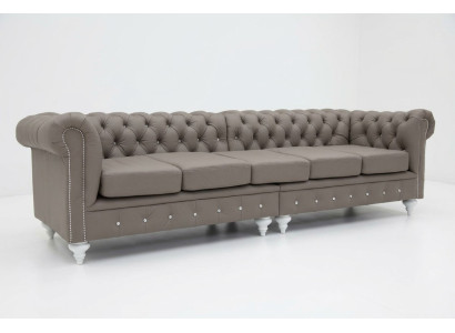 Chesterfield Sofa Couch Upholstery Fabric Leather Couches Upholstery Suite 5-Seater
