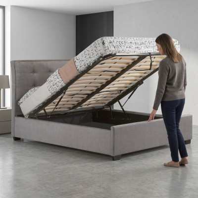 Designer Chesterfield Taupe Luxury Double Bed Upholstered Frame