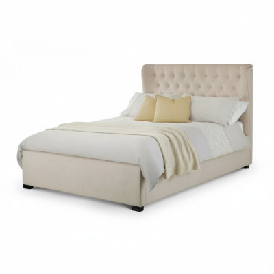 Chesterfield Design Upholstered English Bed Double Bed Beige Beds 160/180x200