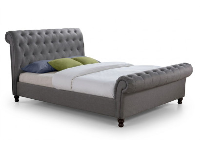 Classic design bed upholstery fabric 140x200cm beds jvmoebel® Chesterfield