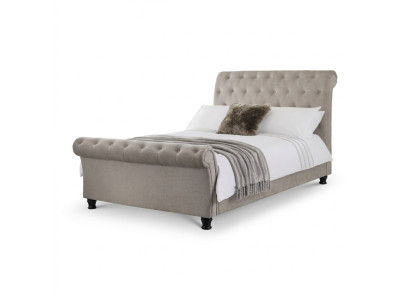 Chesterfield Design Upholstered English Bed Gray 160/180x200 Double Bed Beds