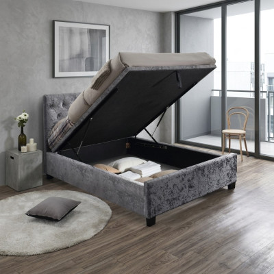 Chesterfield Designer Bed Bedroom Textile Leather Upholstery 140/160/180/200 cm