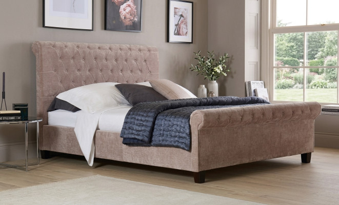 Chesterfield Design Velvet Bed Luxury Textile Beds Bedroom Double 160x200cm