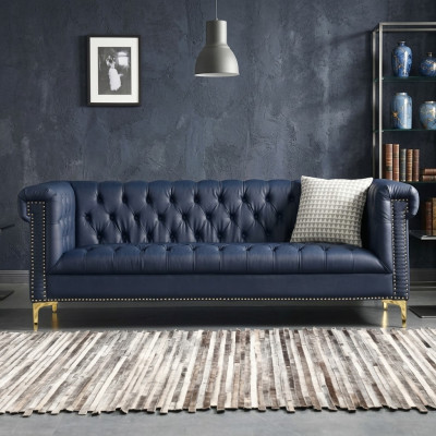 Chesterfield Leather Upholstered Design Sofa Luxury Couch Classic Sofa 3-Seater New