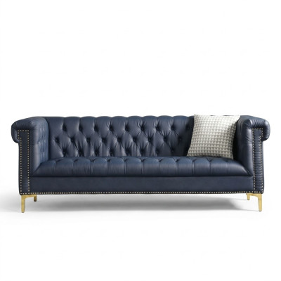 Chesterfield Leather Upholstered Design Sofa Luxury Couch Classic Sofa 3-Seater New