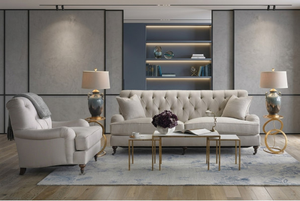 Chesterfield Luxury Sofa Couch Upholstery Seat Fabric Suite 3+1 Seater Sofas