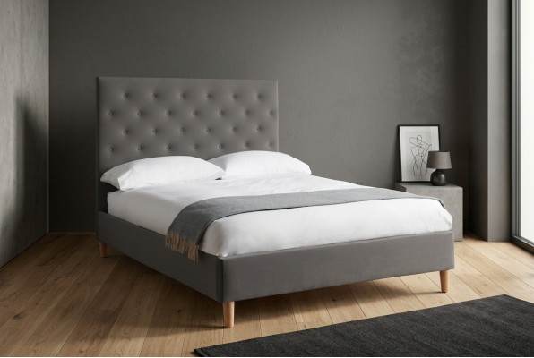 Bed Cushion Design Luxury Double Hotel Beds Sleeping Room Chesterfield Gray