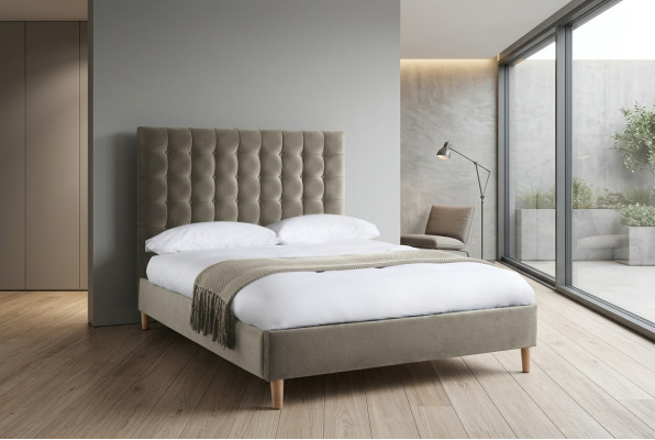 Gray luxury Chesterfield double bed upholstered bed bedroom bed
