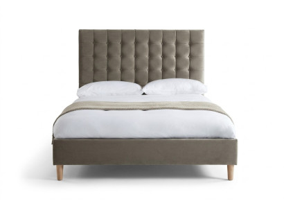 Gray luxury Chesterfield double bed upholstered bed bedroom bed