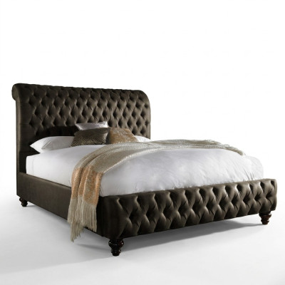 Chesterfield Textile Bed Bedroom Beds Double Upholstered 140/160/180/200 cm
