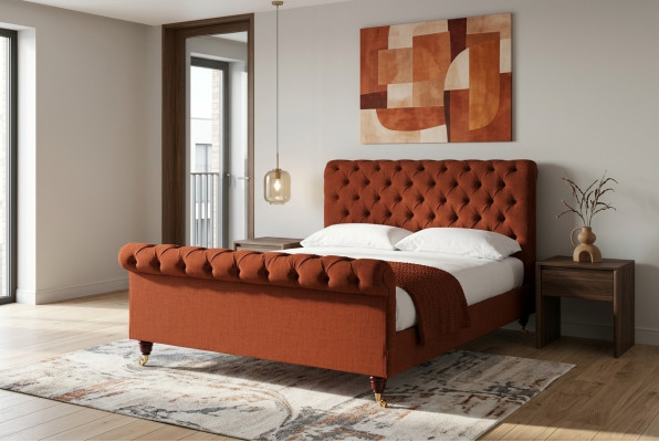Chesterfield red bed stylish Chesterfield double bed designer furniture