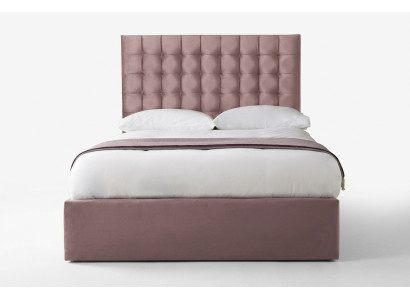 Pink designer Chesterfield double bed, designer bedroom bed