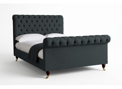 Chesterfield Design Upholstered English Double Bed Black 140/160/180x200 Beds